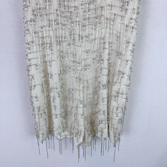 ALEXIS Briar White Ivory Beaded Fringe Romper – Bridal Bachelorette Size M - Picture 5 of 11